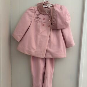 Vintage Cute Togs Baby Outfit 18M Pink Hooded Set Made in USA